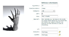 Interface d'administration du site fullflash